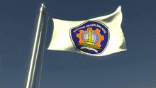 a flag that says politeknik negeri malang flying in the wind
