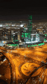 an aerial view of a city at night with top view269 written on the bottom