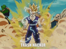 gohan dragon ball z angry hacker trash