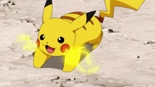 a picture of a pikachu with lightning coming out of it