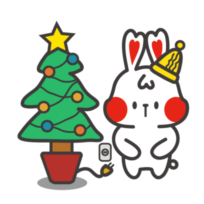 White Rabbit Sticker - White Rabbit Merry Christmas Stickers