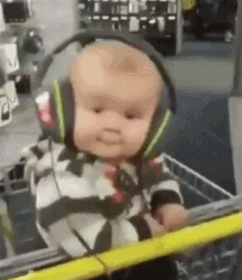 Cute Baby Headphones GIF - Cute Baby Headphones Cute Baby Smile GIFs