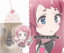 a picture of a girl with the name sakura solo de bread at the bottom
