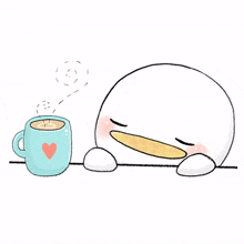 animal duck cute coffee tea time