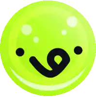 a green circle with a smiley face inside