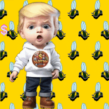 a baby wearing a hoodie that says lotto