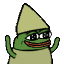 a cartoon frog wearing sunglasses and a hat is waving .