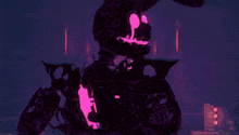 a silhouette of a rabbit with a pink face