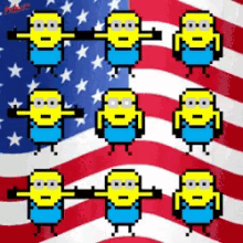 Minions American Flag GIF - Minions American Flag Cute GIFs