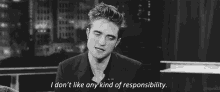 Robert Pattinson Dont Like Responsibilty GIF - Robert Pattinson Dont Like Responsibilty Child GIFs