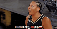 liz cambage las vegas aces hands on face really seriously