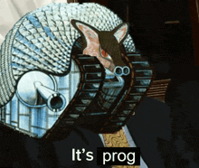 a painting of a armadillo with the words it 's prog written below it