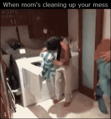 Mom Laundry GIF - Mom Laundry Kitchen GIFs