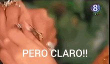a close up of a woman 's torso with the words pero claro written on the bottom