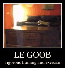 le goob rigorous training and exercise