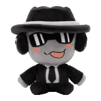 a stuffed toy wearing a hat and headphones