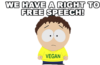 We Have A Right To Free Speech Vegan Boy Sticker - We Have A Right To Free Speech Vegan Boy South Park Stickers