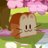 a slice of bread with a cat face and ears