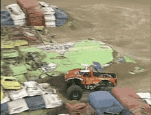 a monster truck that has the word monster on the side