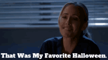 a woman says that was my favorite halloween in a dark room