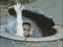 bride runaway escape manhole sneaky