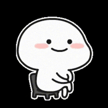 a cartoon character is sitting on a chair with his legs crossed and smiling .