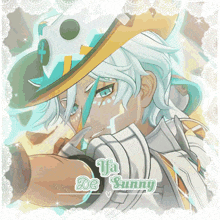 a drawing of a boy with the name de sunny on the bottom
