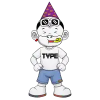 a cartoon character wearing a type shirt