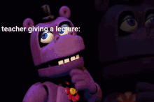 lecture teacher giving a lecture thinking mr hippo fnaf