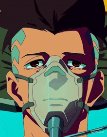 a cartoon of a man wearing an oxygen mask with the word vida on the bottom