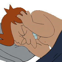 I Cant Sleep Philip J Fry Sticker - I Cant Sleep Philip J Fry Futurama Stickers