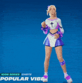 a cheerleader in a popular vibe outfit is shown