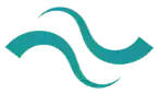 a blue wave on a white background with a swirl in the middle .