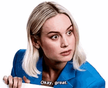 Ok Great Brie Larson GIF - Ok Great Brie Larson Relieved GIFs