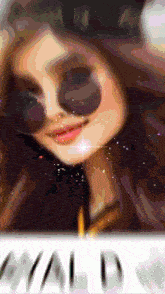 a drawing of a woman wearing sunglasses and a hat with the word wald below her