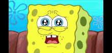 a cartoon of spongebob squarepants making a sad face