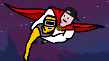 a cartoon of a man in a cape with the number 100 on his shirt