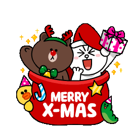 Xmas Merry Christmas Sticker - Xmas Merry Christmas Brown Bear Stickers