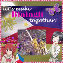 a poster that says let 's make biningit together on it