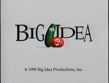 a logo for big idea productions inc. shows a tomato and a cucumber