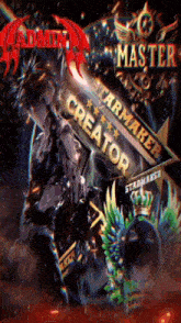 a poster for a video game that says master creator on it