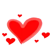 a large red heart is surrounded by smaller red hearts