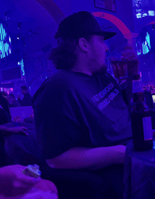a man wearing a t-shirt that says " i 'm nervous about girls "