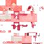 a minecraft skin of a pink pig with a bow on it .