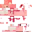 a minecraft skin of a pink pig with a bow on it .