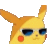 a cartoon pikachu wearing sunglasses and a hat .