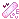 a pixel art drawing of a pink skateboard with hearts .