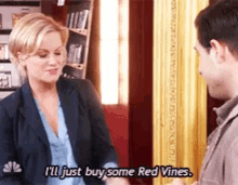 Parks And Recreation Leslie Knope GIF - Parks And Recreation Leslie Knope Red Vines GIFs