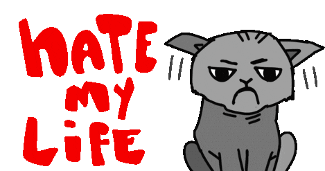 Hate My Life Hate Sticker - Hate My Life Hate Grumpy Stickers