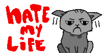 Hate My Life Hate Sticker - Hate My Life Hate Grumpy Stickers